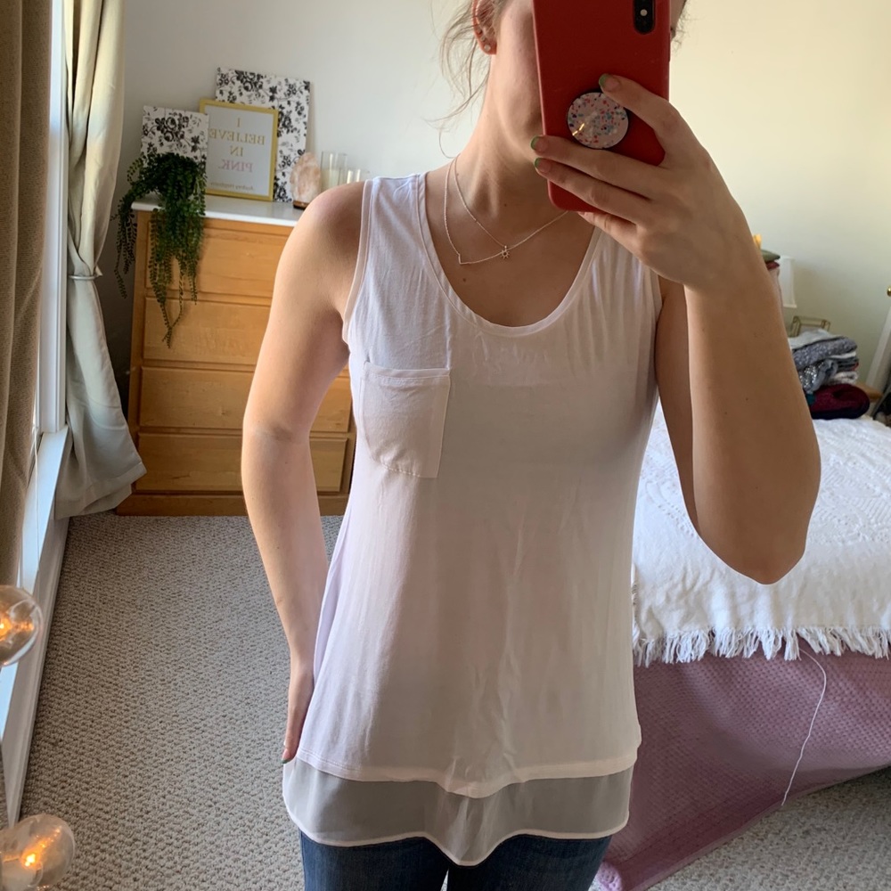 white flowy tank